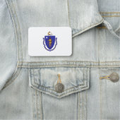 Patriottisch naamplaatje met vlag van Massachusett (In situ)