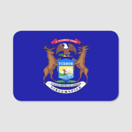 Patriottisch naamplaatje met vlag van Michigan