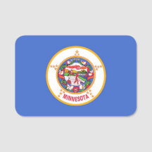 Patriottisch naamplaatje met vlag van Minnesota