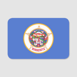Patriottisch naamplaatje met vlag van Minnesota