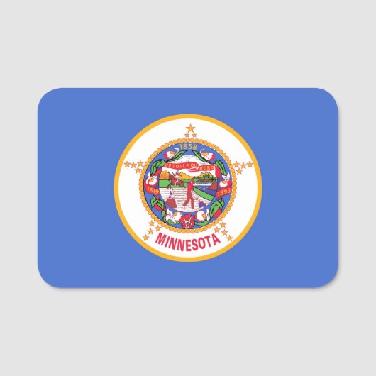 Patriottisch naamplaatje met vlag van Minnesota (Voorkant)
