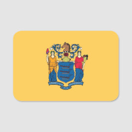 Patriottisch naamplaatje met vlag van New Jersey
