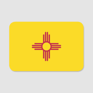 Patriottisch naamplaatje met vlag van New Mexico