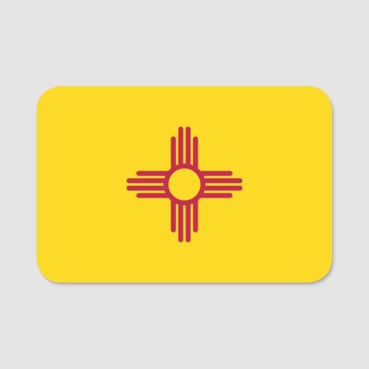 Patriottisch naamplaatje met vlag van New Mexico (Voorkant)