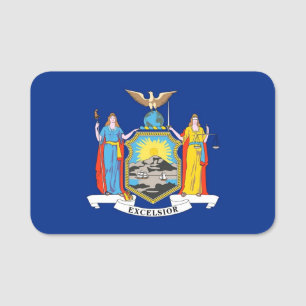 Patriottisch naamplaatje met vlag van New York
