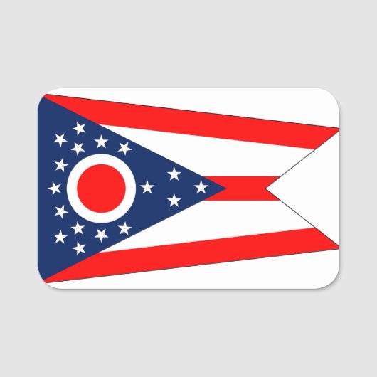 Patriottisch naamplaatje met vlag van Ohio (Voorkant)