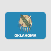 Patriottisch naamplaatje met vlag van Oklahoma (Voorkant)