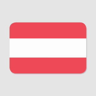 Patriottisch naamplaatje met vlag van Oostenrijk