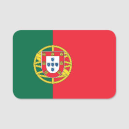 Patriottisch naamplaatje met vlag van Portugal