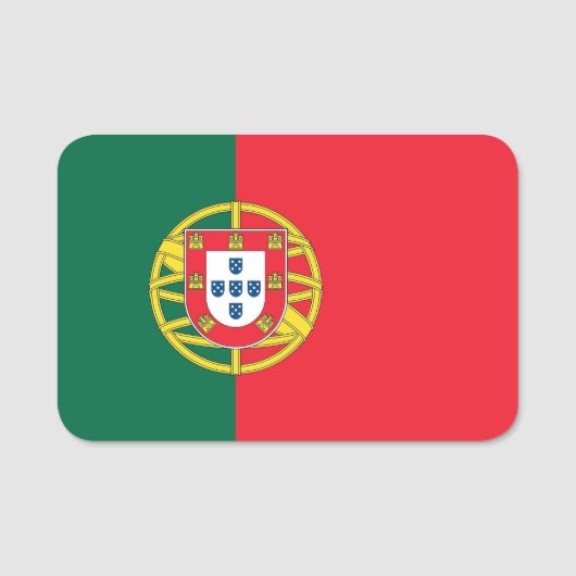 Patriottisch naamplaatje met vlag van Portugal (Voorkant)