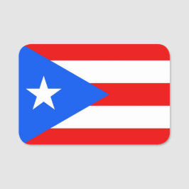 Patriottisch naamplaatje met vlag van Puerto Rico