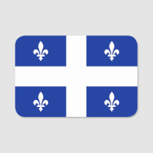 Patriottisch naamplaatje met vlag van Quebec