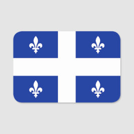 Patriottisch naamplaatje met vlag van Quebec