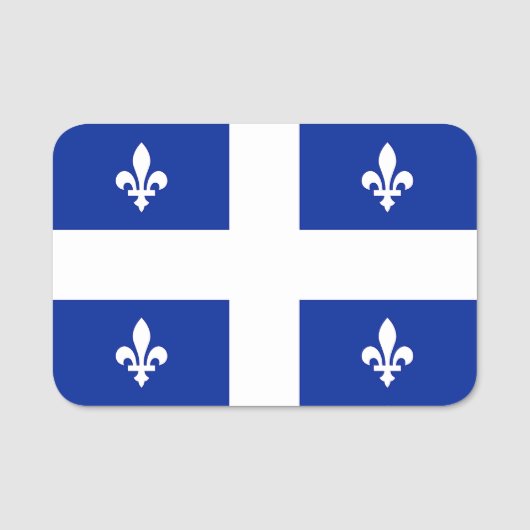 Patriottisch naamplaatje met vlag van Quebec (Voorkant)