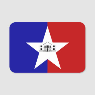 Patriottisch naamplaatje met vlag van San Antonio
