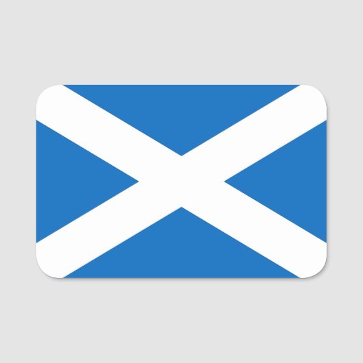 Patriottisch naamplaatje met vlag van Schotland (Voorkant)