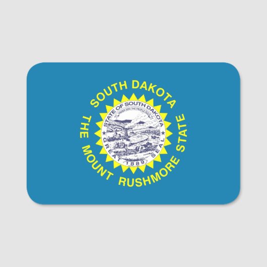 Patriottisch naamplaatje met vlag van South Dakota (Voorkant)