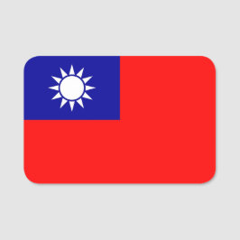 Patriottisch naamplaatje met vlag van Taiwan