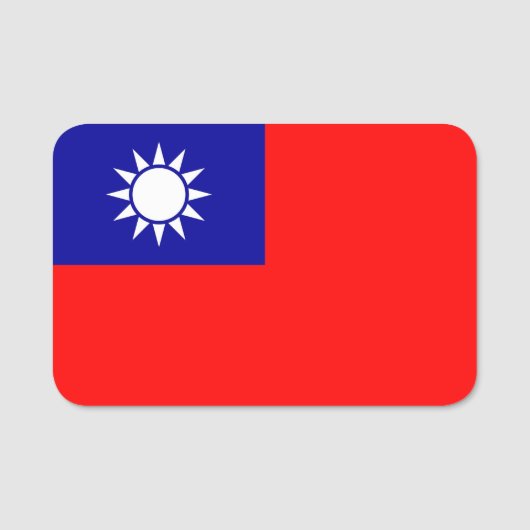 Patriottisch naamplaatje met vlag van Taiwan (Voorkant)
