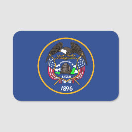 Patriottisch naamplaatje met vlag van Utah