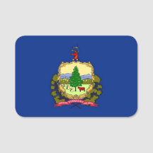 Patriottisch naamplaatje met vlag van Vermont