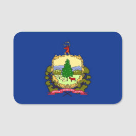 Patriottisch naamplaatje met vlag van Vermont