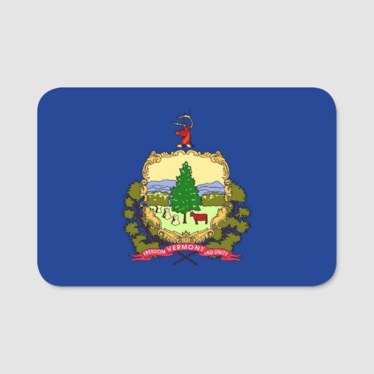 Patriottisch naamplaatje met vlag van Vermont (Voorkant)