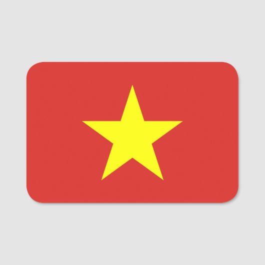 Patriottisch naamplaatje met vlag van Vietnam (Voorkant)
