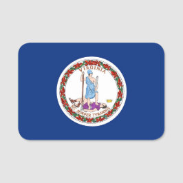 Patriottisch naamplaatje met vlag van Virginia