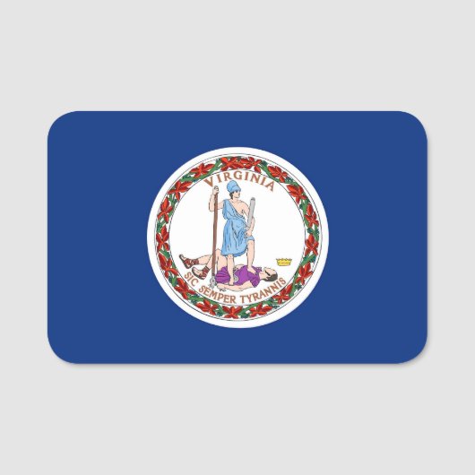 Patriottisch naamplaatje met vlag van Virginia (Voorkant)