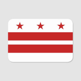 Patriottisch naamplaatje met vlag van Washington D