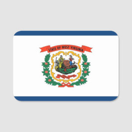 Patriottisch naamplaatje met vlag van West Virgini