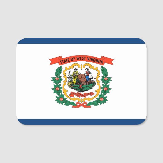 Patriottisch naamplaatje met vlag van West Virgini (Voorkant)