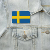 Patriottisch naamplaatje met vlag van Zweden (In situ)