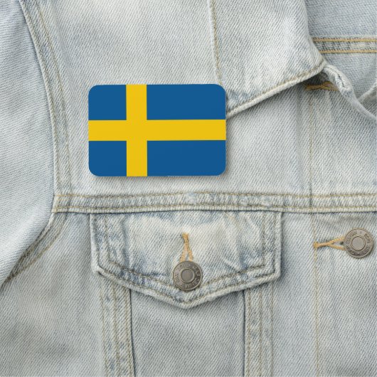 Patriottisch naamplaatje met vlag van Zweden (In situ)