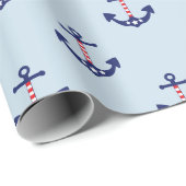 Patriottisch Nautical Anchor Patroon Cadeaupapier (Rol Hoek)