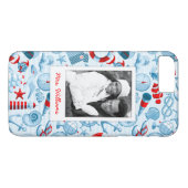 Patriottisch Nautisch Patroon | Uw foto en naam Case-Mate iPhone Case (Achterkant (Horizontaal))