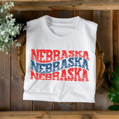 Patriottisch Nebraska Rood en Blauw Boho T-shirt