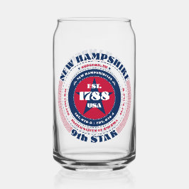 Patriottisch New Hampshire typografie ontwerp Blikvorm Glas