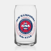 Patriottisch New Hampshire typografie ontwerp Blikvorm Glas (Achterkant)