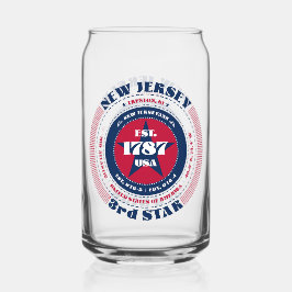 Patriottisch New Jersey typografie ontwerp Blikvorm Glas