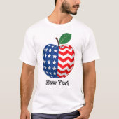 Patriottisch New York Apple Design T-shirt (Voorkant)