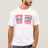 Patriottisch New York Rood en Blauw Boho T-shirt (Voorkant)