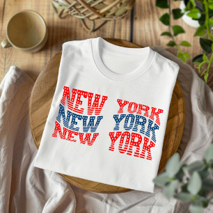Patriottisch New York Rood en Blauw Boho T-shirt