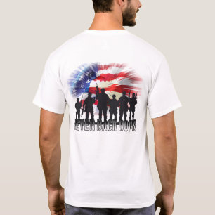 Patriottisch nooit opgeven t-shirt