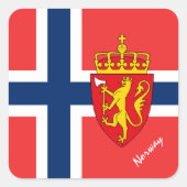 Patriottisch Noorwegen & Noorse vlag, vakantie/spo Vierkante Sticker (Voorkant)