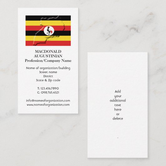 Patriottisch | OEGANDA FLAG | Foto-Visitekaartje Visitekaartje (Voorkant / Achterkant)