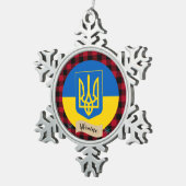 Patriottisch Oekraïne, buffelpleister, Oekraïense  Tin Sneeuwvlok Ornament (Rechts)