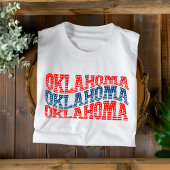 Patriottisch Oklahoma Rood en Blauw Boho T-shirt