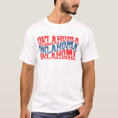 Patriottisch Oklahoma Rood en Blauw Boho T-shirt (Voorkant)